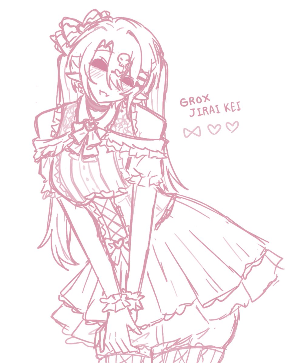 peppernanmint's tweet photo. Jirai kei Grox !!! I used up my last bit energy and my little battery to draw this , so cute .... T    T ♡♡♡ #grox #groxmc https://t.co/XK1mNVmkNl