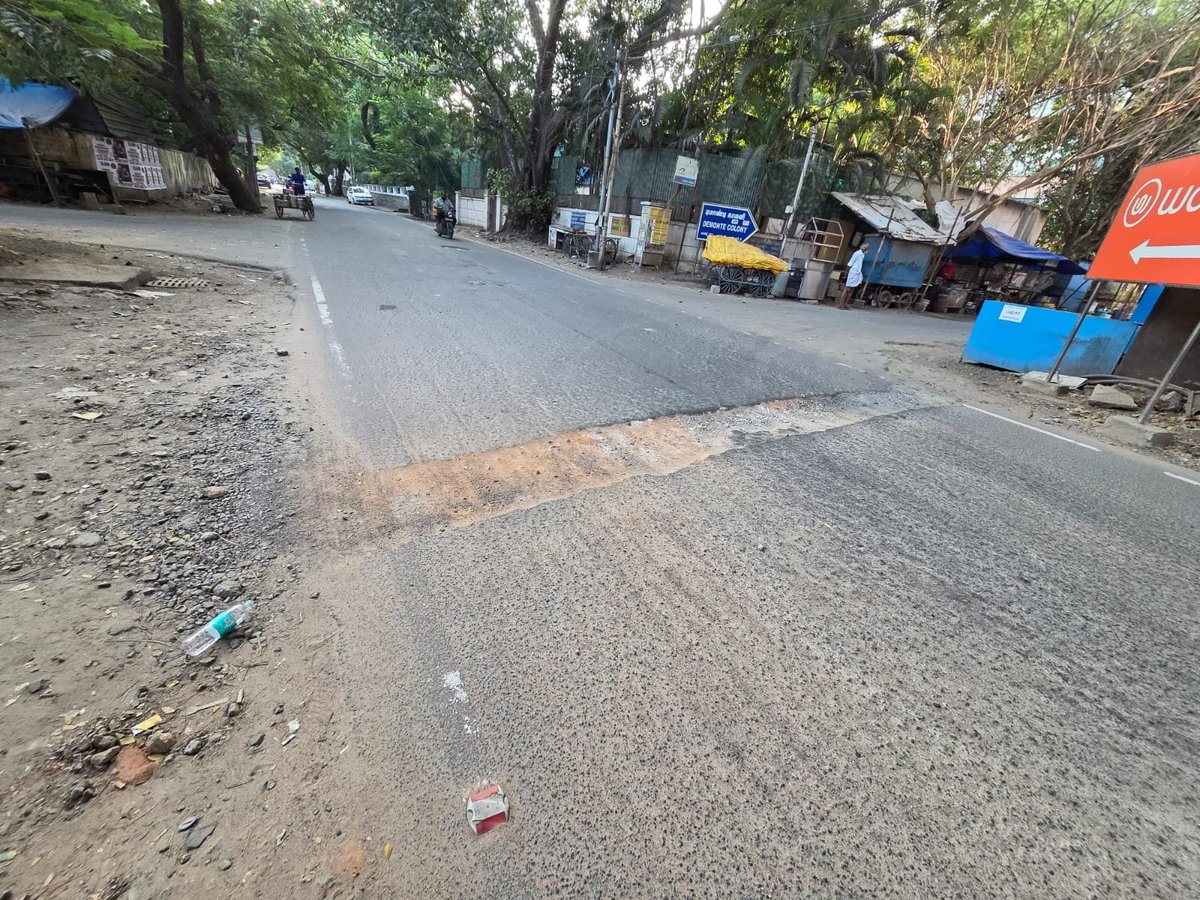 kotturvenkatt's tweet photo. This particular stretch at junction of 4th Street abhiramapuram and D'Monte Colony road needs to be fixed. My last two complaints was closed by filling msand. But need a permanent fix.
@chennaicorp https://t.co/sTCGMVApba