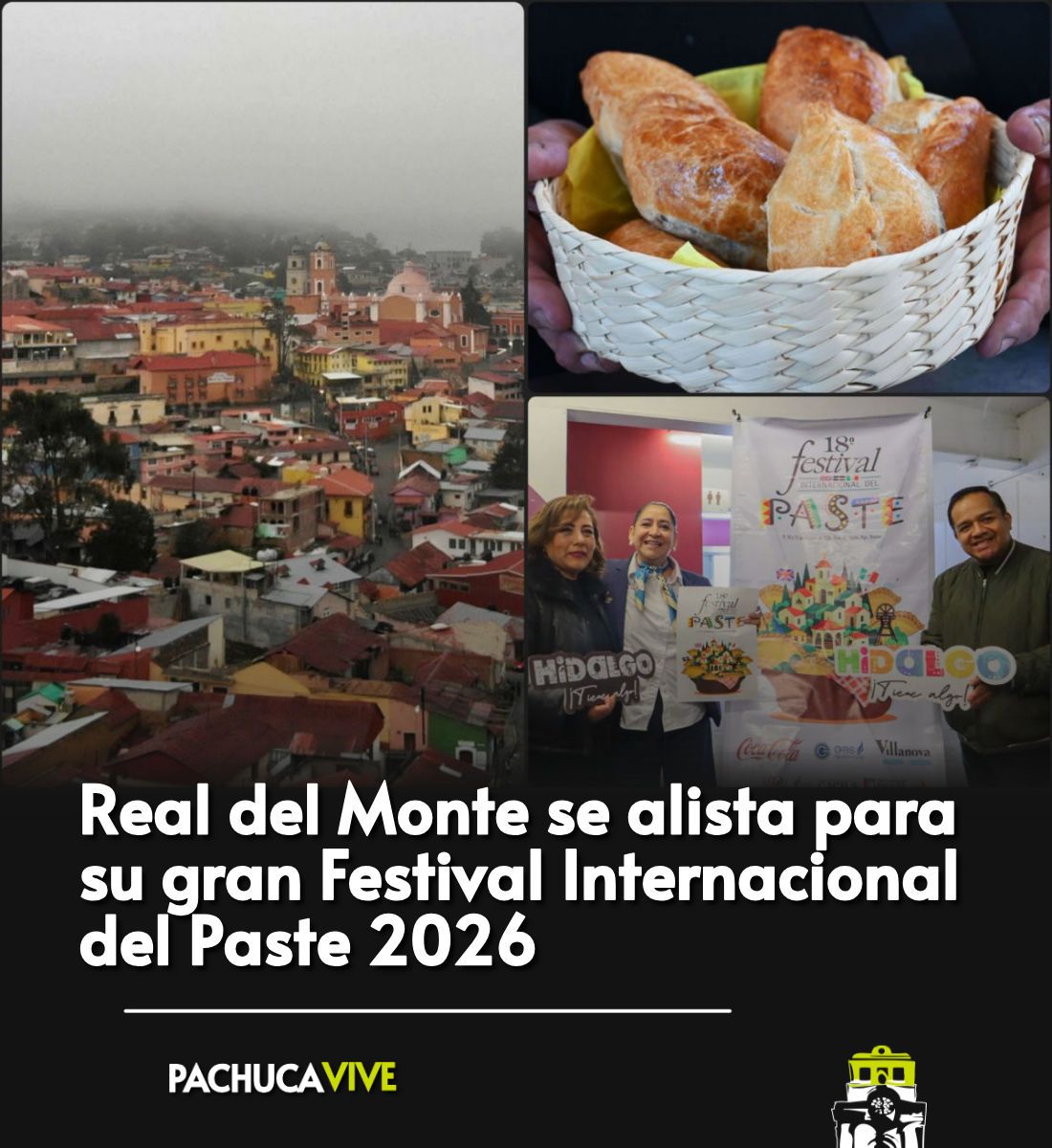 PachucaVIVE's tweet photo. ➟ https://t.co/RGm0qxt7h5 🥟 ¡Ya viene la 18 edición del Festival del Paste! Vívelo del 9 al 11 de octubre en el Pueblo Mágico de Real del Monte https://t.co/qDOpEWFVpn