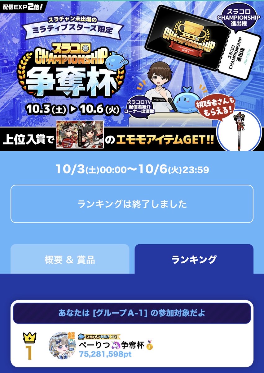 peeritsu's tweet photo. 争奪杯総合1位🏅
ゲーム内3位🥉
チャンピオンシップ出まぁす!!
応援してくれた方、本当にありがとうございました♡
まじで楽しかったね՞⸝⸝> ̫ <⸝⸝՞

#ミラティブ
#ミラティブ配信者と繋がりたい https://t.co/s22330Qut8