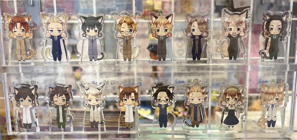 animatehonten's tweet photo. 🐾『ヘタリア World★Stars』×「のび猫」キャンペーン開催中‼🐾

2026年10月7日(水)～2026年11月1日(日)の期間、
対象グッズをご購入、税込1,100円ごとにランダムでス��ッカー(全16種)をプレゼント🎁✨

アニメイト池袋本店5階 北館特設コーナーにて展開中🌟
#ヘタリアWS https://t.co/LbLMK53Fil