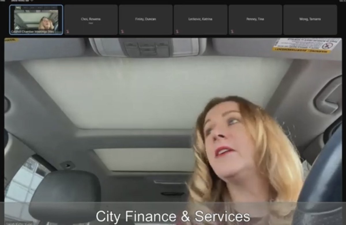 rrrobbberttt's tweet photo. Even worse is ABC Cllr Sarah Kirby-Yung attending a Council committee meeting while driving. 

No respect for the law &amp; public safety. 

(Ironically, she is married to ex-VPD officer, now NDP minster of state for Community Safety, Terry Yung)

https://t.co/wrN8e0Ks8A https://t.co/wsoGsPl2Dx