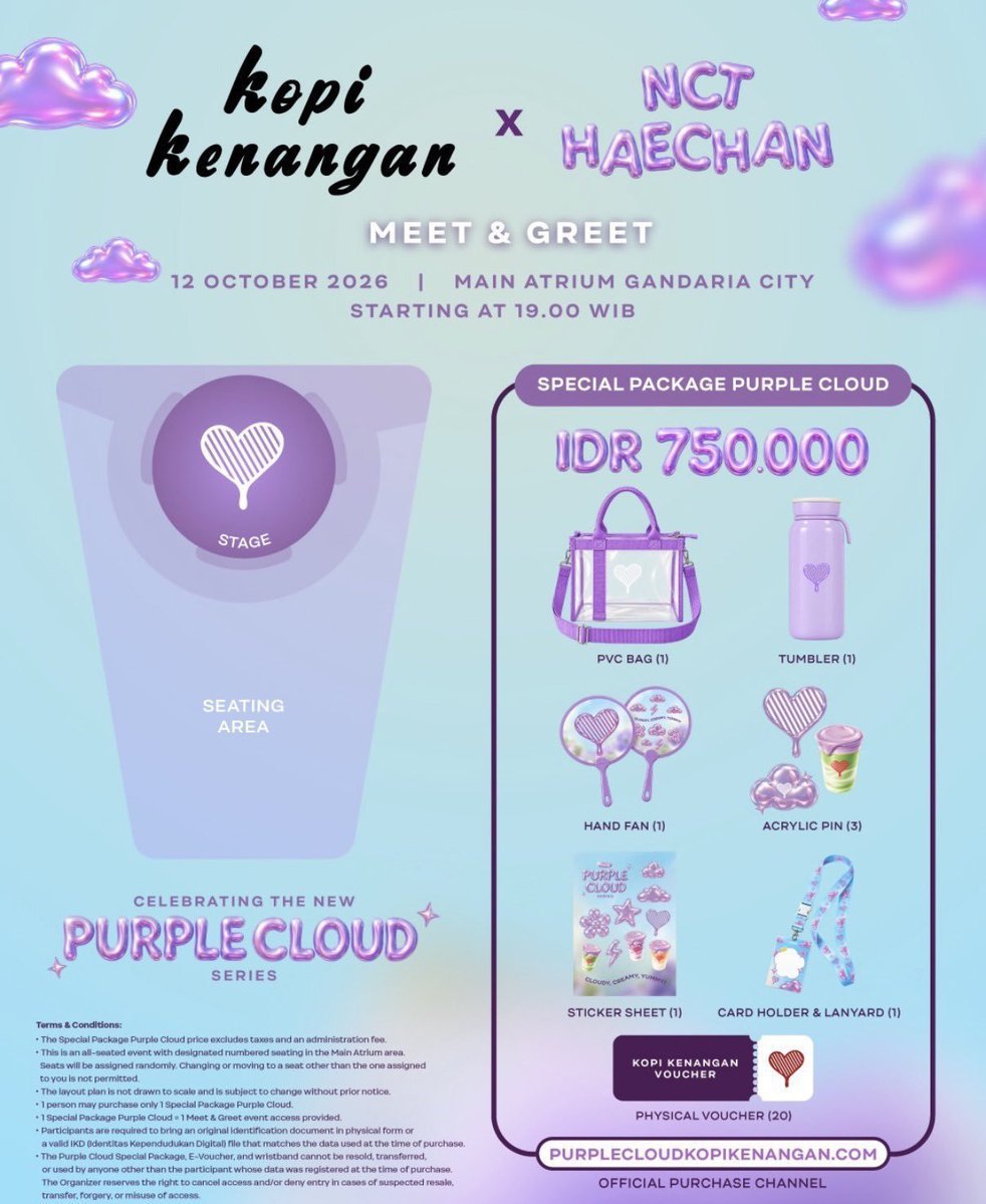 yunkiticketing2's tweet photo. 📢OPEN JASWAR 
KOPI KENANGAN X NCT HAECHAN MEET &amp; GREET

Fee 150k/tiket

✅Pakai akun customer
✅Self-payment
✅Fee dibayar di akhir setelah secured

📩DM if you're interested!

tag kopken mng purple cloud https://t.co/aFd6x2U6cq