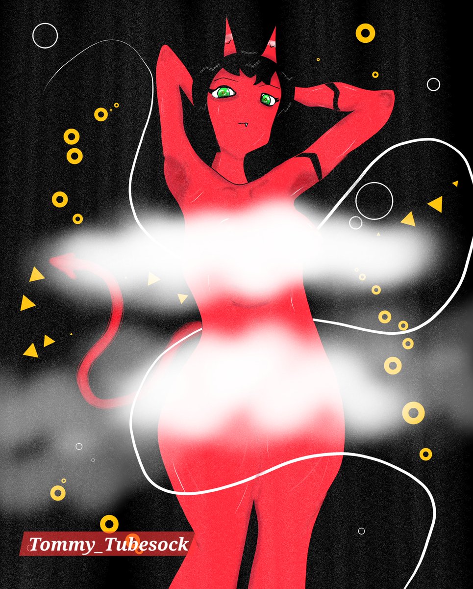 Tommy_Tubesock's tweet photo. Censored Drawing of a new character I'm working on. Any name suggestions? 😈 #orginalcharacter #krita #OCArt https://t.co/VKCssls672
