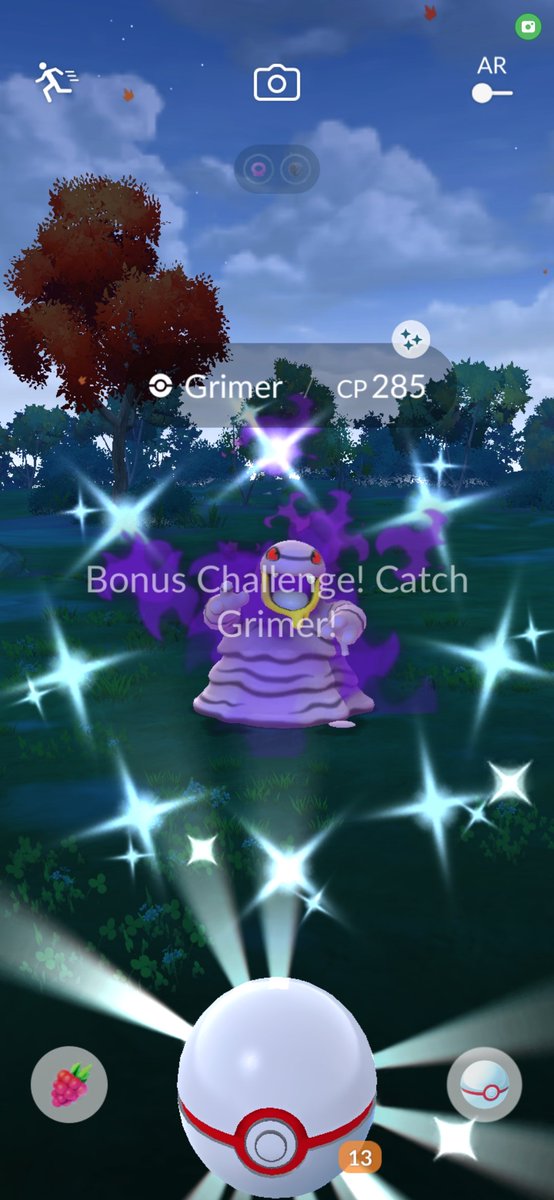 FilthyPoke's tweet photo. Midnight balloon Shiny Shadow Grimer! 🚀💫 #PokémonGo #ShinyPokémon https://t.co/trnlSg5WLp