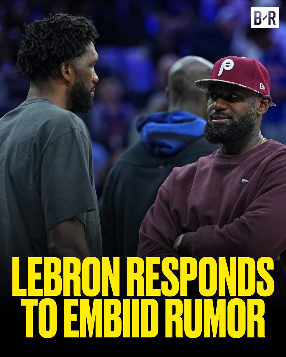 BleacherReport's tweet photo. LeBron has responded to the rumors that he called out Joel Embiid for being late to 76ers practice ๐
His full response here: https://t.co/Vm0LZuRZLQ https://t.co/nBWJ7698PP