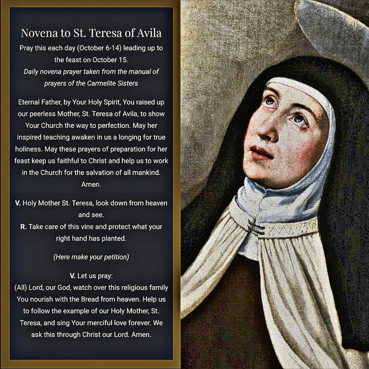 LordOfGordons's tweet photo. For prayer is nothing else than being on terms of friendship with God.

        ~ St. Teresa of Avila https://t.co/4eAUU2nirp
