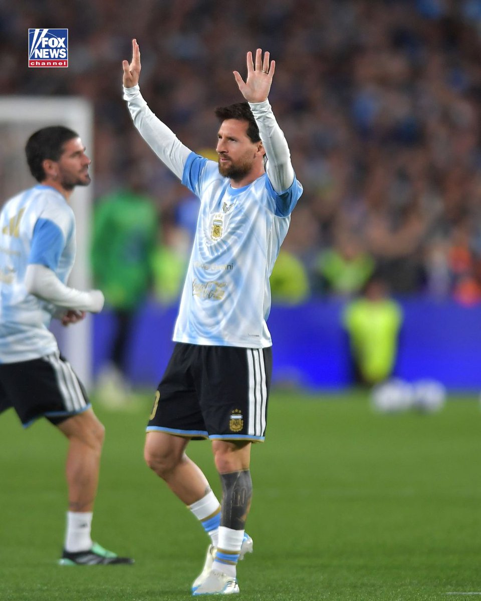 FoxNews's tweet photo. The final bow for Lionel Messi in an Argentina jersey.

After 21 years, 125 goals, two Copa América titles and the World Cup triumph that cemented his place in Argentine soccer history, Messi takes the field for his final national team match.

More than 85,000 tickets for the farewell against Benin sell out in just 90 minutes as fans pack Buenos Aires' Monumental stadium. Messi walks onto the field with his three sons as fireworks erupt, chants of "ME-SSI!" roll through the stands and a massive No. 10 jersey stretches across the pitch with one simple message: "Gracias."