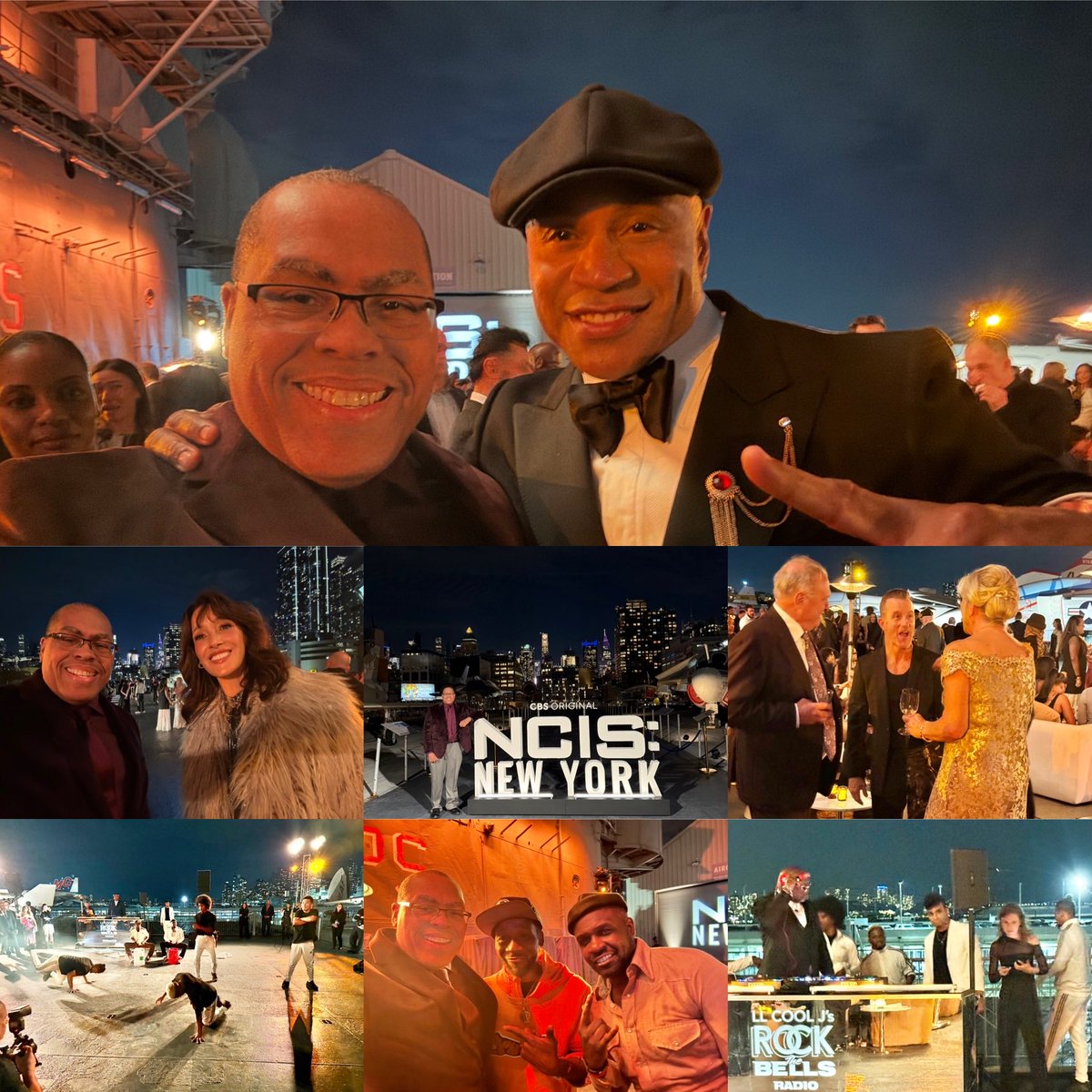 MarkAPrinceJr's tweet photo. A great time at the #NCISNewYork red carpet premiere last week on the #USSIntrepid ๐๐ฝ Energy was pulsating with @llcoolj #ScottCaan & @TheJeniferbeals among many in attendance. Treated to street drummer & breakdance performances as @LegendaryCOOLV spun the hits! @paramountplus https://t.co/HBmpUT8bvR