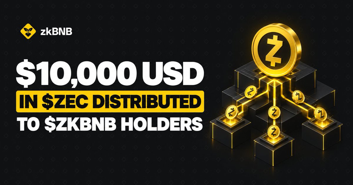 zkBNBx's tweet photo. Over 10,000$ USD in $ZEC has been distributed to $ZKBNB holders.

It has been a crazy first 24 hours and we are excited to announce what's next. Stay tuned. https://t.co/dkbxoAcTuV