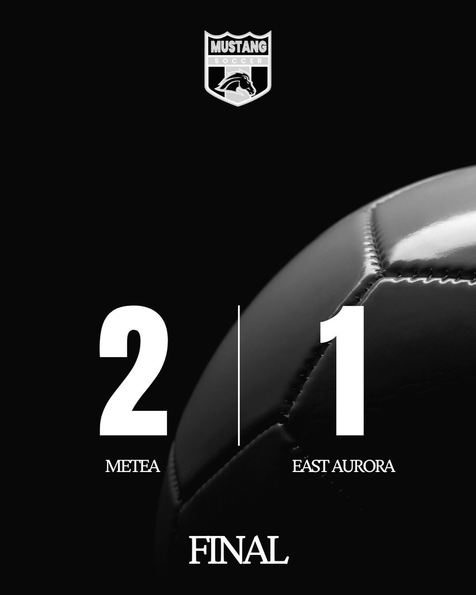 BoysMVSoccer's tweet photo. Varsity put together a solid effort with a 2-1 win over a dangerous East Aurora side. Dylan Arbetman and Evan Loo with the goals for the Mustangs with both assists from Andres Morris. Gabe Molyboga solid in net. https://t.co/btcjGvlOUo