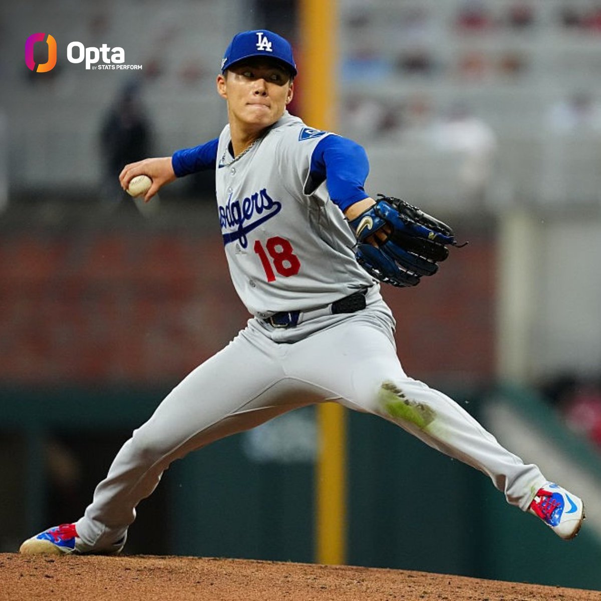 OptaSTATS's tweet photo. Yoshinobu Yamamoto is the only pitcher in MLB history to earn the win in 5 straight postseason appearances while not allowing more than 1 run or 1 walk in any of them.

All 5 have come on the road. https://t.co/QwWmubt7fS