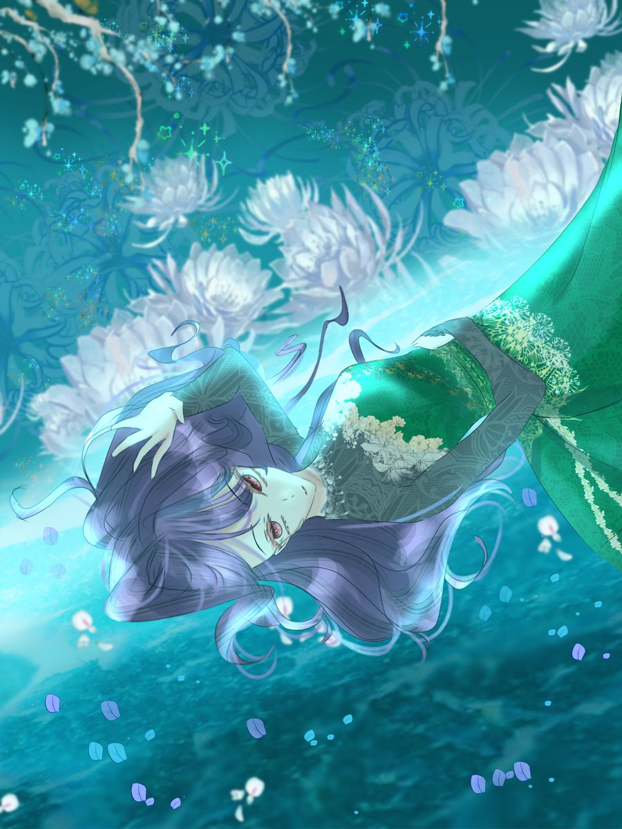 lilycruent's tweet photo. It's been a long time since I last upload arts🥲😓

So here's my latest art!! 🙌

💠Beneath the quiet water, where flowers bloom without sunlight,
she became a little piece of a forgotten dream💠

#art #artist #artistoftwitter #digitalartㅤ #digitaldrawing #originalcharacter #OC https://t.co/t1vzGBgIz2