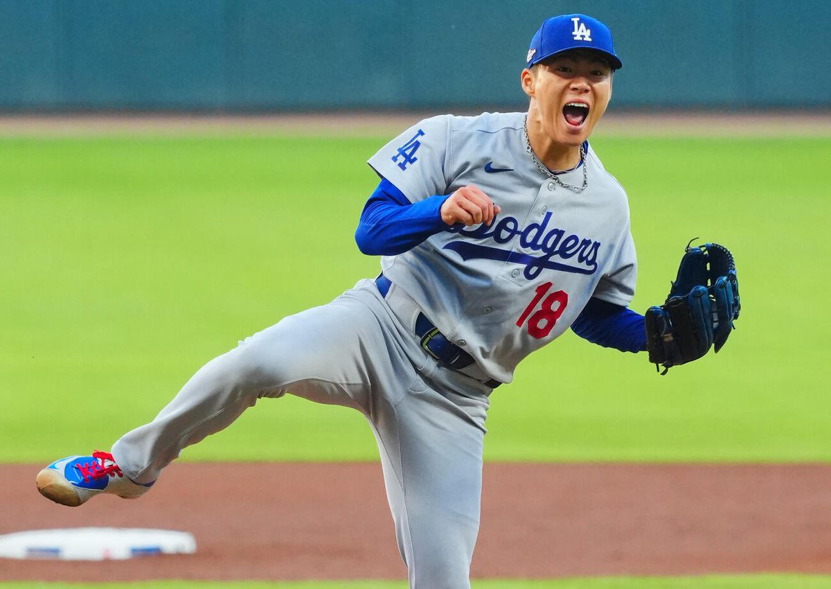 SleeperDodgers's tweet photo. Yoshinobu Yamamoto is 34-0 when the Dodgers give him at least 3 runs of support. https://t.co/ZXQXPu8Bba