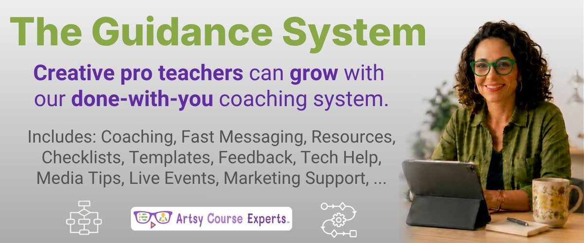 ArtsyCourseExp's tweet photo. Lowered our main creative training business coaching growth program The Guidance System to just $50/month.  And you can lock in that temporary price for as long as you need it.  https://t.co/pv3u5cWpsm https://t.co/bQu9r9cMIs