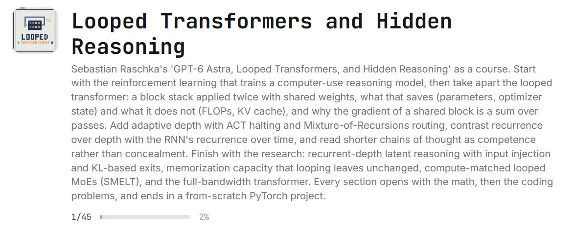 real_deep_ml's tweet photo. Looped Transformers seem to be the new model architecture the frontier models are using

so go watch hours of videos about it.

I am sure that will help you really understand how it works... https://t.co/Y4bqBdHRAu