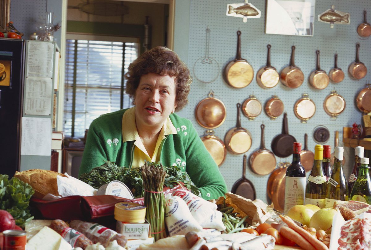 TCVoiceWWDB's tweet photo. In France from the before-time, Julia Child was a famous cook who made great dishes of classic French food.

Where is that France now? https://t.co/b8hJYwiiVi