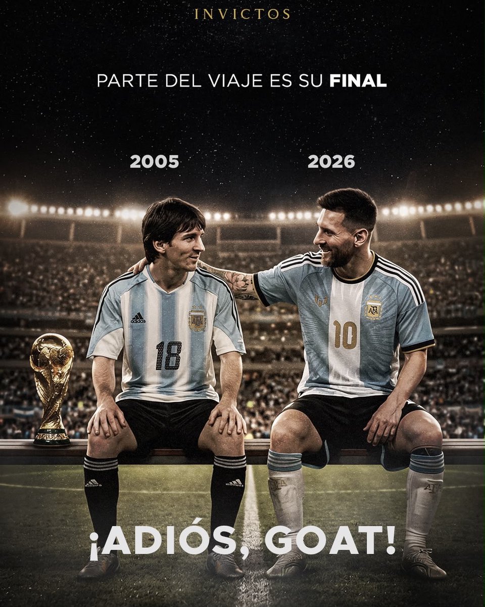 InvictosSomos's tweet photo. Señoras y señores, la historia de Lionel Messi con la Selección Argentina terminó para siempre. La historia más mágica, emocionante y épica de todos los tiempos llegó a su final. Y sí, tristemente, ahora todo será un recuerdo. Lionel Andrés Messi Cuccittini NUNCA más volverá a jugar con La Albiceleste.

Después de protagonizar el mejor último baile mundialista de toda la historia, y luego de tener una despedida inolvidable con toda su gente, el GOAT del fútbol mundial dio por concluida su etapa en el fútbol internacional.

Lo que comenzó en el 2005, concluyó en el 2026. Y aunque la tristeza es total y las lágrimas son inevitables, a Lionel Messi no hay absolutamente nada que reprocharle. 

Se marchó como campeón en todas las categorías en las que jugó. Se despidió tras haber sido campeón de la Copa del Mundo, bicampeón de la Copa América y campeón de la Copa de los Campeones a nivel absoluto. Y dijo adiós completando el fútbol como nadie, absolutamente nadie, lo había hecho en toda la historia.

Es un día que no queríamos que llegara, pero es el momento de decir la frase que le dolerá por siempre: HASTA SIEMPRE, LIONEL. Te deseamos que seas igual de feliz que como tú nos hiciste cada que vez que saliste a la cancha con tu eterno 10 en la espalda.

TE VAMOS A EXTRAÑAR TODA LA VIDA, REY.