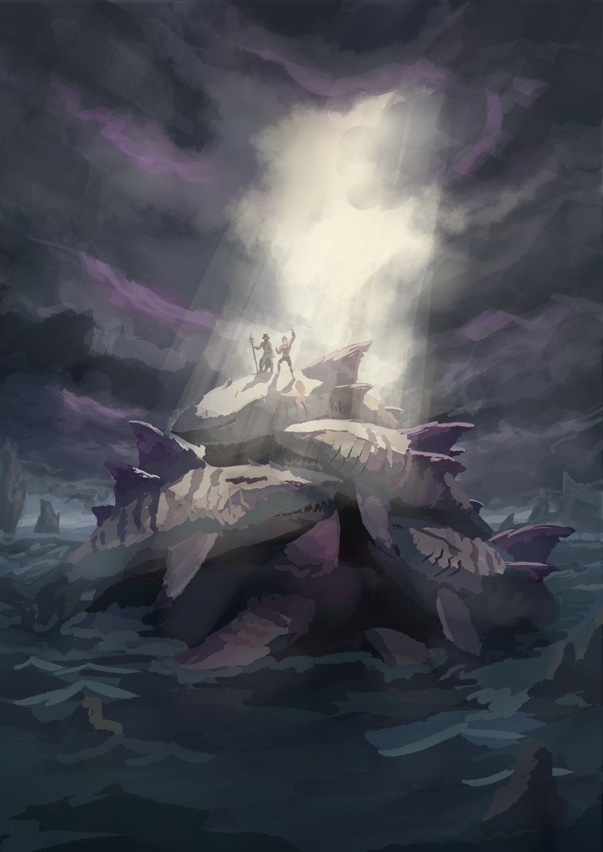 hasmoq's tweet photo. The Legendary Hunters of the Shrouded Ghost ! 🏆🦈
Commission ask by @Lukitch59 !
#Art #SeaOfThieves #BeMorePirate https://t.co/5Knnk3GkOT