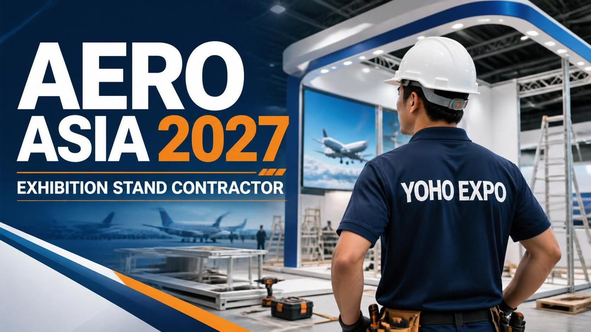 ExhibitDisplay's tweet photo. AERO Asia 2027 stand builder booth contractor YOHO EXPO Zhuhai Custom Exhibits and Displays Services YOHO EXPO https://t.co/cabC6uP07x