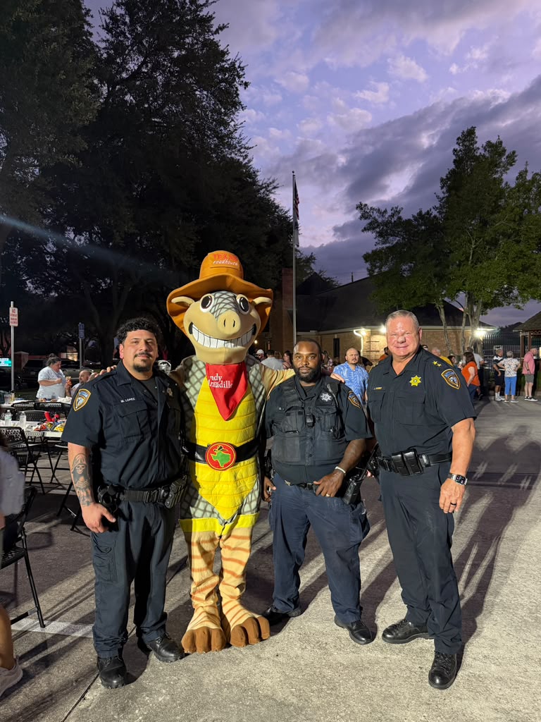 HCSOTexas's tweet photo. Chief Nanny is out in the community tonight, celebrating National Night Out with our neighbors!
#NNO2026 #HCSONNO2026 https://t.co/kCmPUlhQRx