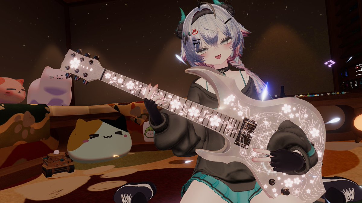 nitori30_vrc's tweet photo. 月冴工房の新作エレキギターかっこいい！
やっぱエレキギターだね✨
#rurune3D 
#VRChat
#月冴工房 
#EclipseResonance https://t.co/lIwB650YG9