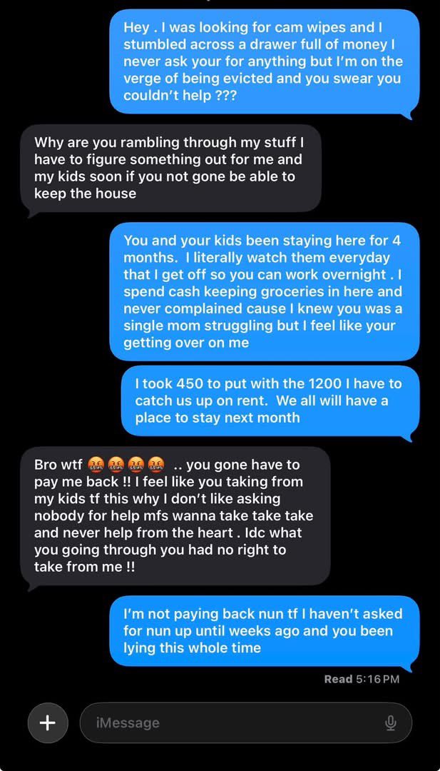 itssthyherinme's tweet photo. Please tell me I’m not fcking tripping! My homegirl and her kids been staying with me RENT FREE ! On top of being being her personal chief , baby sister & cleaner ! Got behind on bills and I explain it to her  . She swear she couldn’t help because she didn’t have it . That the irs was taking most of her check . I believed that UNTIL TODAY 😒 & im wrong for looking out on the both of us ???? HOW ?