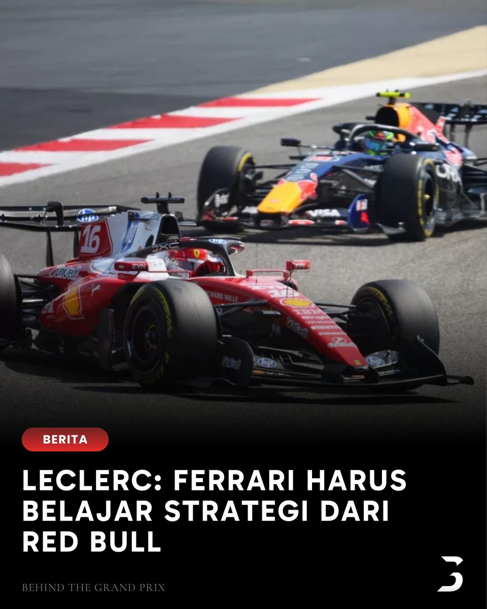 BehindTheGP's tweet photo. Charles Leclerc meminta Ferrari belajar dari Red Bull dalam hal strategi balapan, setelah keputusan menggunakan ban soft pada awal GP Bahrain di Malaysia menjadi bumerang. 

Leclerc dan Lewis Hamilton memulai balapan dengan ban slick, sementara Max Verstappen dan Isack Hadjar menggunakan intermediate. Karena trek ternyata masih menyimpan lebih banyak genangan air dari perkiraan, Ferrari kembali pit dan kedua pembalapnya terlempar jauh dari posisi awal.

Menurut Leclerc, keputusan tersebut memang sulit karena kondisi trek sangat sulit diprediksi. Namun, ia menyoroti Red Bull yang sering mampu mengambil keputusan tepat dengan kedua mobilnya, bahkan dalam situasi yang rumit. 

Ferrari sendiri memilih strategi yang sama untuk Leclerc dan Hamilton, sehingga ketika keputusan itu salah, kedua mobil mereka sama-sama terkena dampaknya. Leclerc mengatakan Ferrari perlu memahami apa yang dilakukan Red Bull dengan lebih baik.

Selain Leclerc, Hamilton juga menyoroti strategi Ferrari yang menurutnya mengacaukan balapannya. Ia mengaku ketika melihat kru Red Bull membuka tyre blanket dan melihat bahwa Verstappen akan start dengan ban inter, saat itu juga Hamilton merasa bahwa balapannya akan berakhir buruk karena ia start dengan ban soft. 

Meski memang ban soft dinilai merupakan compound terbaik di Sepang, tapi sayangnya Ferrari menerapkan strategi tersebut terlalu awal.