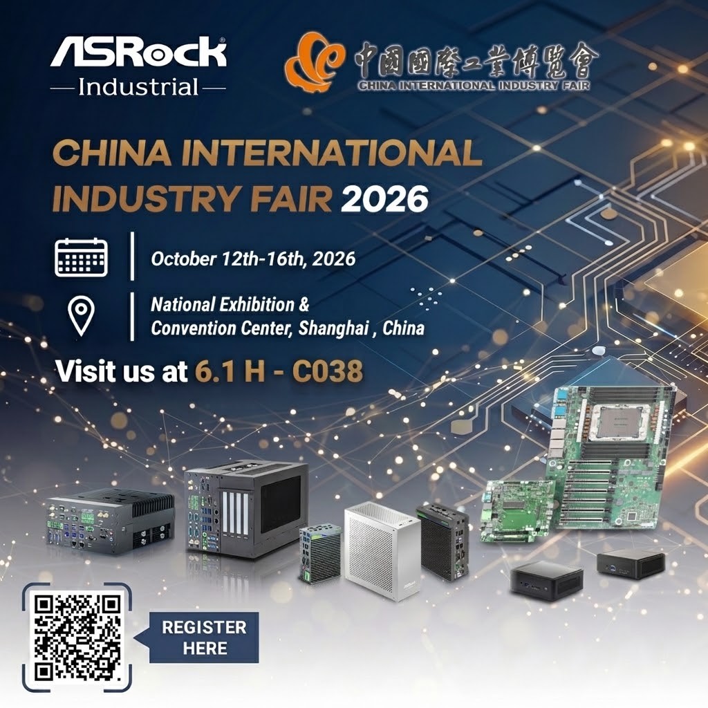 AsrockComputer's tweet photo. From intelligent edge computing to AI-powered industrial solutions, we're bringing our latest innovations to China International Industry Fair (CIIF) 2026.
📍Natonal Exhibition &amp; Convention Center, Shanghai
📅October 12- 16, 2026
🚩Booth 6.1H - C038
We'll see you at #CIIF2026. https://t.co/25RwEhe8iJ