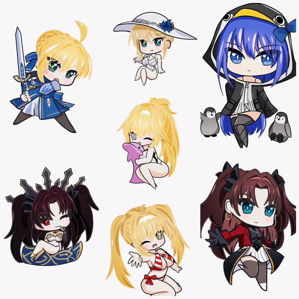 ZETAx8105's tweet photo. Trying fgo chibi style 
#fgo
#chibi https://t.co/2sI9TMItrS