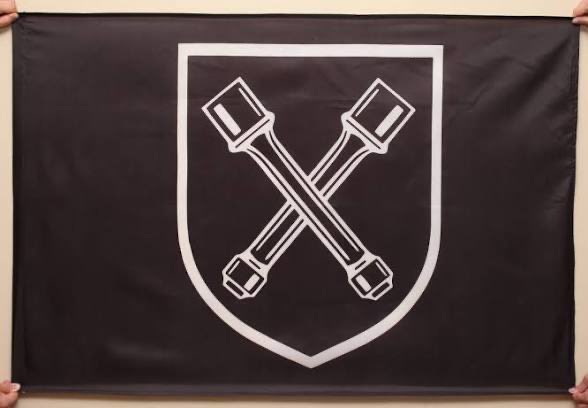 Ulishy6's tweet photo. @FrosTxCrypto Where’s the legendary Dirlewanger brigade’s flag? https://t.co/O9hrQpHg8t