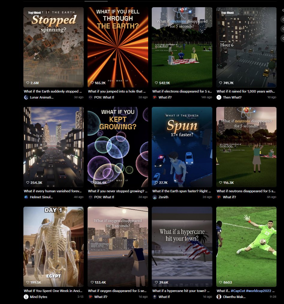 Fruitcats_SOL's tweet photo. this “what if simulation” slop is actually fucking massive rn

i thought it was just 1-2 accounts at first but there are so many different pages making the exact same style of videos

same low poly/simulation visuals, same text style, same format every time

and these arent doing small numbers either, multiple vids have 100ks of likes, some 500k+, 1m+, even 2m+ likes
https://t.co/KXBSlauvY7