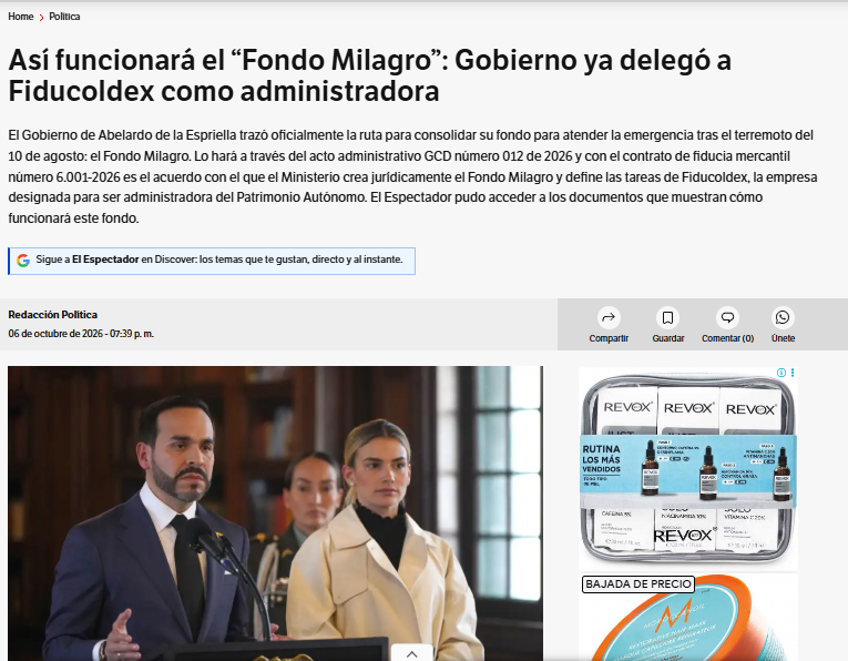 alejoocampog's tweet photo. Abelardo escogió a dedo a @FiducoldexCol para manejar la plata de la reconstrucción: una fiduciaria de comercio y turismo, sin experiencia en desastres, vivienda ni hospitales.
Descartó a @Fiduprevisora, la que sí maneja el fondo de desastres. Y a @FiduagrariaSA "por especializada". ¿Y Fiducoldex no lo es?
Su única obra comparable, los embarcaderos de Fontur, tiene el mayor hallazgo de la Contraloría.
El presidente controla 5 de los 7 votos del Consejo, nombró al gerente y ese mismo Consejo elige quién lo audita.
Jumm… algo me huele mal.