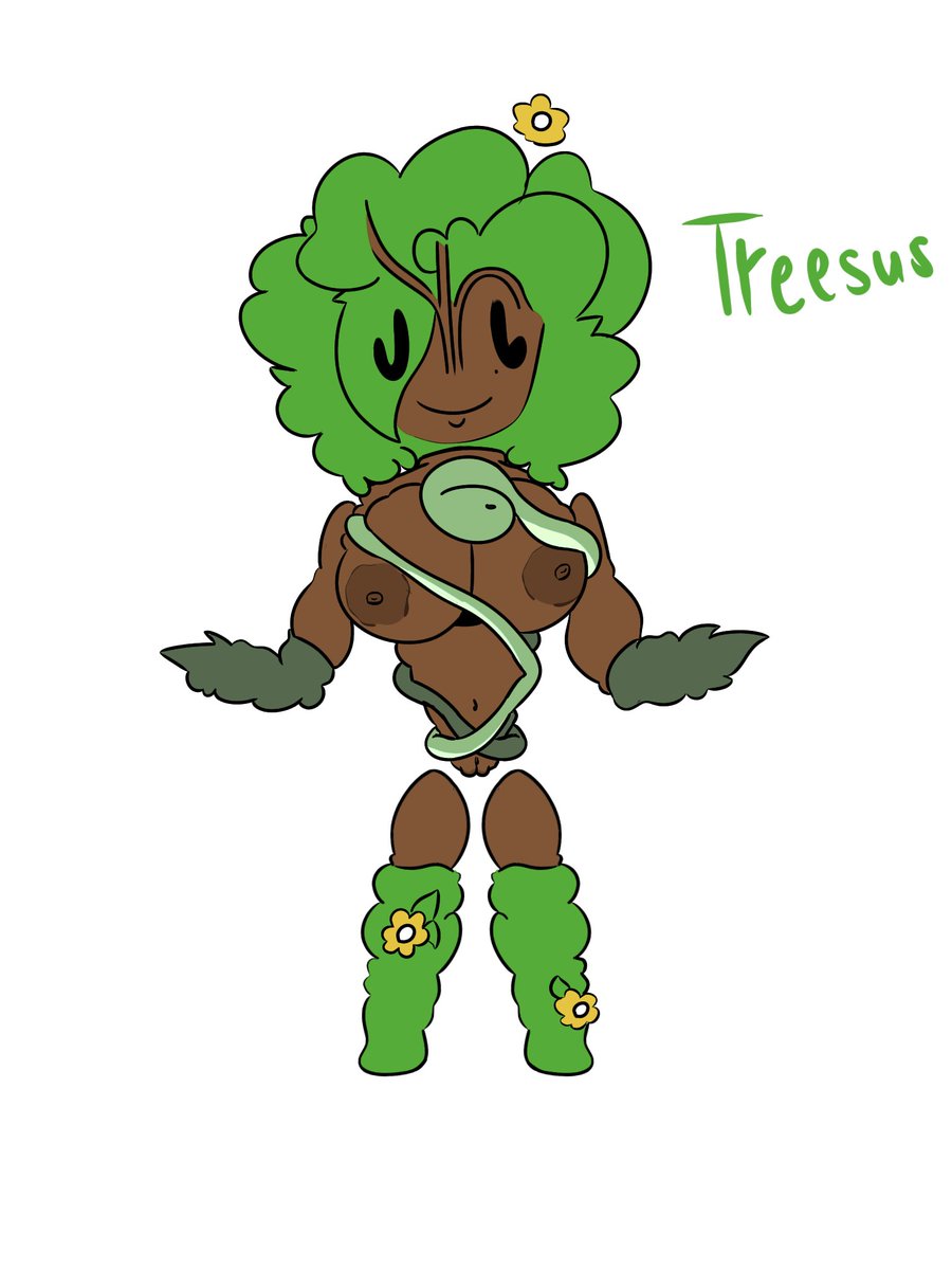 Amentoladaa's tweet photo. Hice un dibujito rapido de un oc medio viejo, la abuela de amentolada, Treesus, madre arbol, la creadora de todas las plantas del mundo de amentolada https://t.co/nk7bW7OHiB