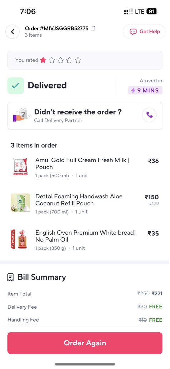 Ashisssshhhh24's tweet photo. @zeptocares @ZeptoNow @zeptocares , one issue got resolved another came in, order a foaming handwash refill pack, with MRP 179. Received one with MRP 109. Thanks for the early morning stress. 
Delivery was on stairs I asked him to stop but he ran away instead like a thief. @jagograhakjago https://t.co/fZTMyaUqxc