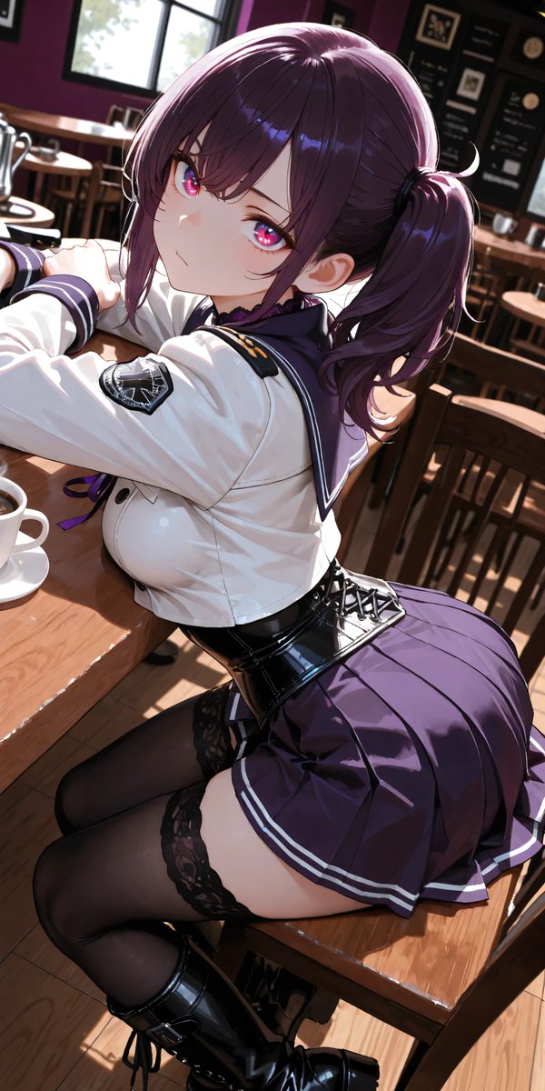 aimless_enjoizm's tweet photo. 折り返しのAMお疲れ様です☕
紫髪軍服ちゃん～～💜

そういえば、お試しでこのイラストとか朝のポストのイラストをChatGPTで背景だけ綺麗にしてみようとおもってお願いしたんだけど、
「詐欺・詐取行為が疑われるコンテンツ」
「コンテンツポリシーに違反している可能性」
とかではじかれちゃうんだけど、こんなレベルのイラストもチャッピーって処理してくれないの？🤔
チャッピー活用されてる方でもしノウハウあれば教えてください:( ;´꒳`;):