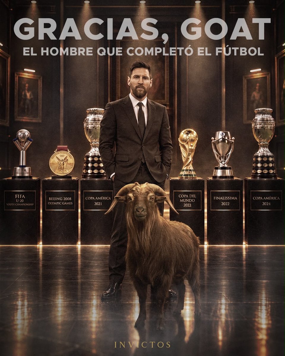InvictosSomos's tweet photo. Te vimos ser campeón del mundo juvenil. Te vimos ser campeón olímpico. Te vimos ser bicampeón de América. Te vimos ser campeón de la Copa de los Campeones. Te vimos ser campeón del mundo. Y te vimos protagonizando el mejor último baile mundialista de todos los tiempos.

¿Cómo no admirarte si fuiste campeón de la Copa del Mundo en 2022 siendo Balón de Oro del torneo después de haberte levantado de la caída en la final del 2014? ¿Cómo no apreciarte si te convertiste en bicampeón de la Copa América en 2021 y 2024 tras no dejarte caer por las durísimas derrotas que sufriste en las finales del 2015 y 2015? ¿Cómo no reconocerte si fuiste campeón de la Copa de los Campeones bailando a los campeones de la Eurocopa cuando muchos dudaban del nivel de Sudamérica? ¿Cómo no valorarte si fuiste campeón de la Copa del Mundo U20, campeón de los Juegos Olímpicos y campeón absoluto con Argentina a pesar de que pudiste haber elegido representar a España? ¿Cómo no quererte si le enseñaste al mundo la importancia de nunca rendirse?

Caíste, pero te levantaste. Perdiste, pero nunca desististe. Dudaste, pero nunca lo dejaste de intentar. Y sufriste, pero nunca dejaste de luchar hasta conseguir lo que siempre soñaste. A Lionel Messi no hay absolutamente nada que reprocharle. Al mejor futbolista de toda la historia, solo podemos decirle: GRACIAS. 

Gracias por ser un ejemplo dentro y fuera de la cancha. Gracias por tus recitales. Gracias por tu entrega. Gracias por dejarte absolutamente todo incluso cuando ya no tenías nada que demostrar. Gracias por la mejor época en toda la historia. Y, sobre todo, gracias por permitirnos disfrutar de lo nunca antes visto en el deporte más hermoso que existe.

Disfruta de la vida, majestad. Disfruta tanto como nos hiciste disfrutar a todos los aficionados del deporte más hermoso del planeta. 

FUISTE, ERES Y SIEMPRE SERÁS EL VERDADERO REY DEL FÚTBOL MUNDIAL.