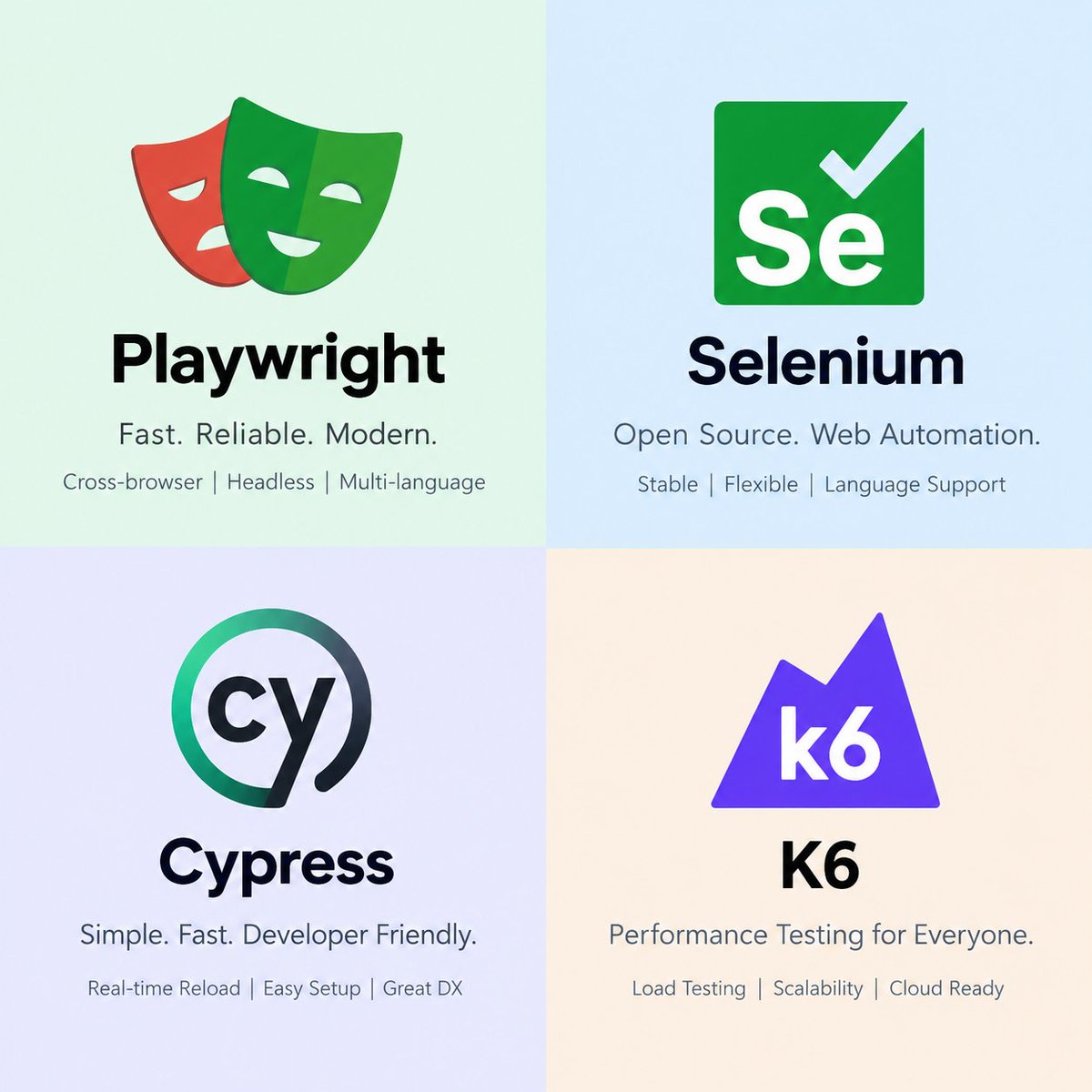 Kundalik_dev's tweet photo. Be honest,

Which automation testing stack has better future? https://t.co/feDC9ABtkN