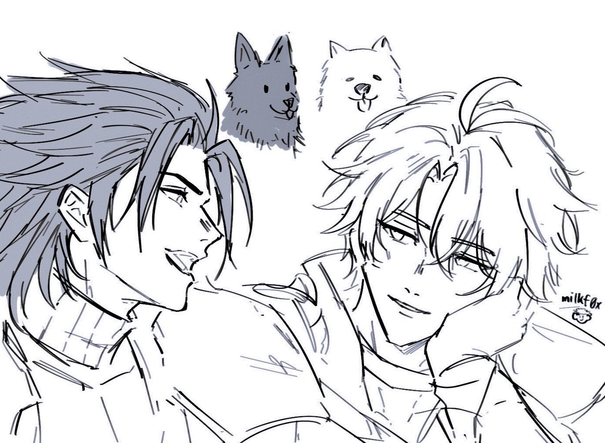 milkf0x's tweet photo. playing rebirth and i really felt these two were similar…i love you earnest hero archetype…🥺🥺
#zackfair #phainon https://t.co/dO0uLgY80W