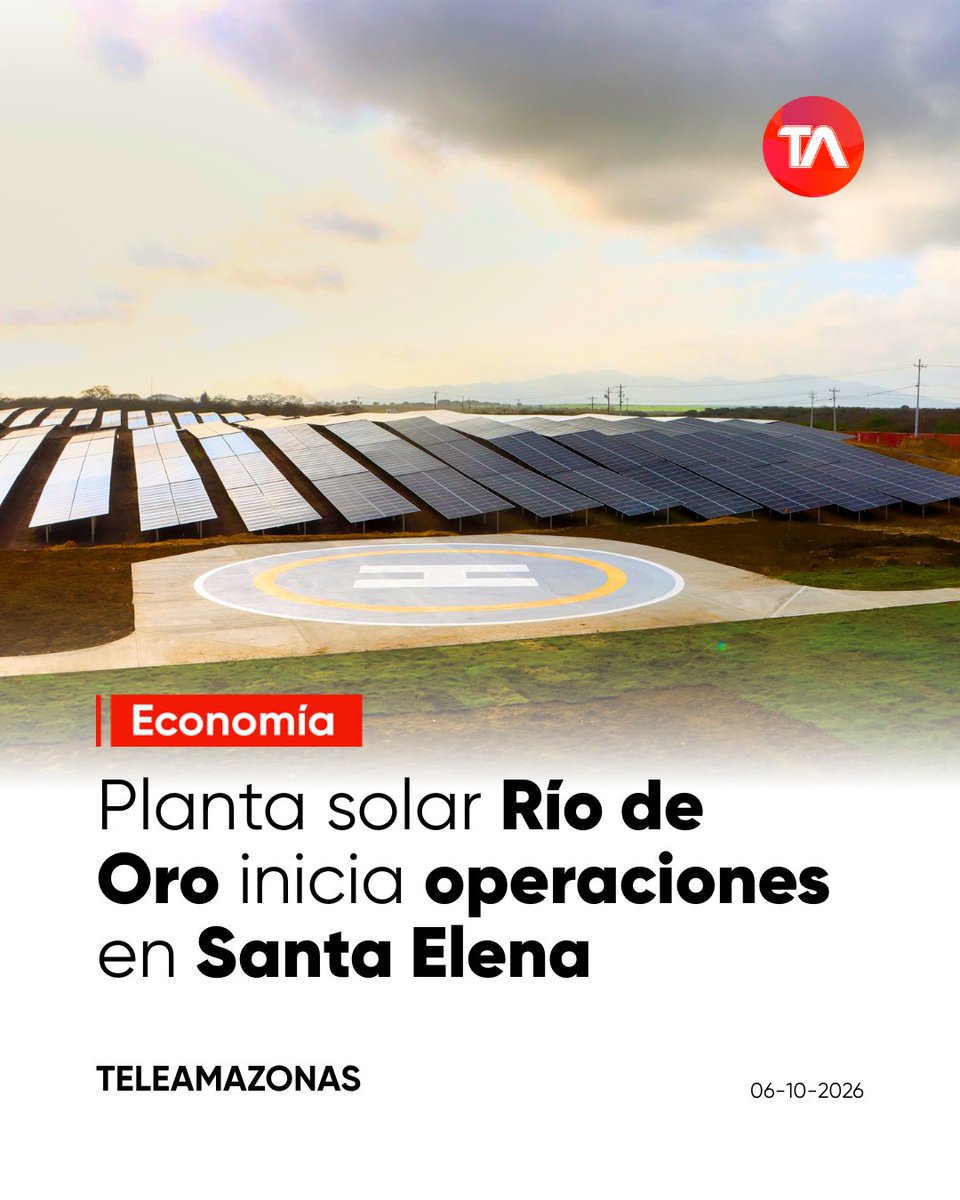 teleamazonasec's tweet photo. ⚡ https://t.co/dWESgX9Paf 👉 La nueva planta de generación #Solar Río de Oro inició operaciones en Santa Elena con una inversión privada de USD 50 millones para el autoabastecimiento corporativo remoto en #Ecuador. https://t.co/RHRah5y0mH