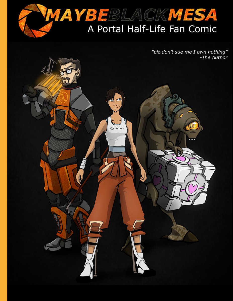 Sal_Predebut's tweet photo. a twitter thread of a portal x half life 2 crossover art comic titled maybe black mesa: 1/8 https://t.co/br5aLLFjlw
