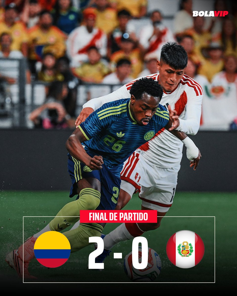 BolavipCo's tweet photo. 🇨🇴 Los cambios resolvieron el partido a favor de Colombia. El ingreso de Rengifo le dio un dinamismo distinto a la Selección. Velásquez rompió el celofán y Arcila, debutante, cerró el partido.

Ante Perú, la mejor versión de Colombia en esta gira de amistosos. https://t.co/xecbuxFznO