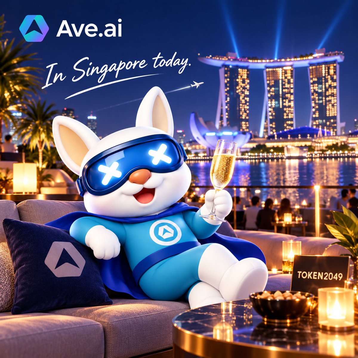 AveaiGlobal's tweet photo. What is the big-eared AVEer doing in Singapore today?

Probably finding alpha between champagne breaks. 🥂🇸🇬 https://t.co/e4w4hvEI6l