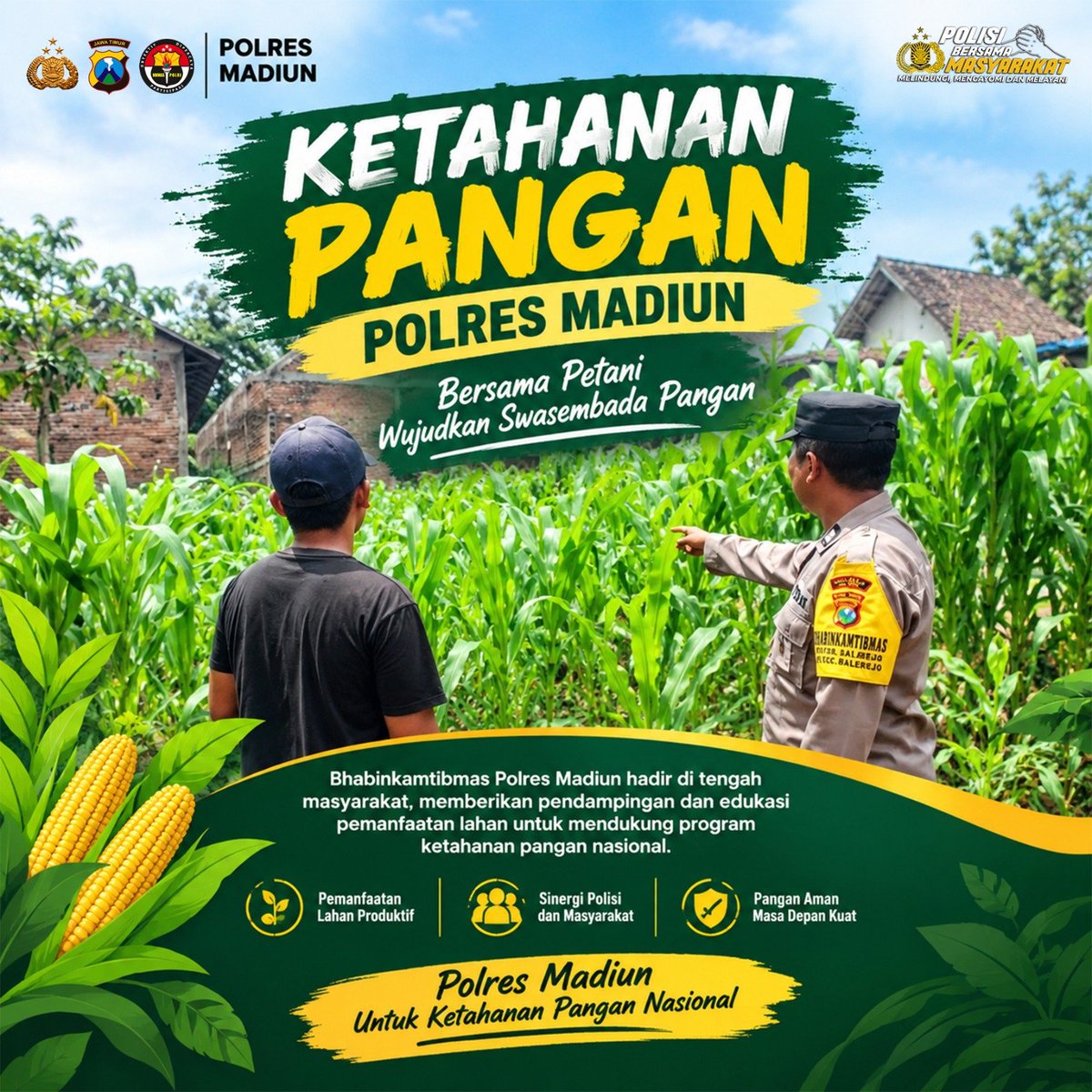 XPolsekkare's tweet photo. Bersama Petani, Wujudkan Swasembada Pangan!
Bhabinkamtibmas Polres Madiun hadir mendampingi masyarakat dalam pemanfaatan lahan untuk memperkuat ketahanan pangan nasional.

#PolresMadiun #KetahananPangan #SwasembadaPangan #Bhabinkamtibmas #PetaniMadiun #PanganNasional #AstaCita https://t.co/Bb3eMH6IhR