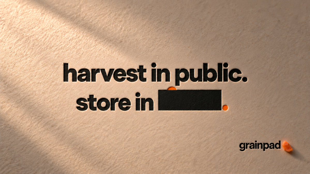 GrainXMR's tweet photo. harvest in public.
store in ████.
something new is being built at grainpad.

soon. https://t.co/jrRKMEWmjP