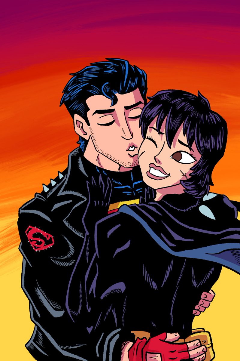 Randomuser9O9's tweet photo. Kon Smooching Cass at sunet comission by @cadaver_art #dc #dccomics #artwork #batgirl #cassandracain #batgirl #superboy #casskon #koncass #cass #kon #art #fanart #batman #superman #sunset https://t.co/3Uk3AsCDU2