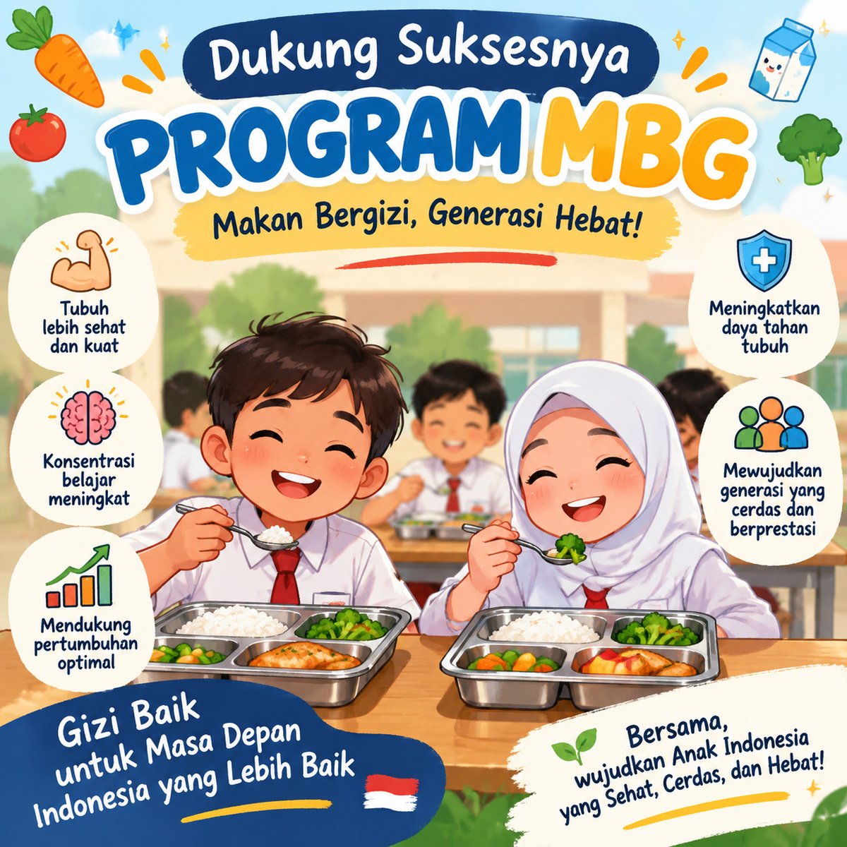 samsamdrf's tweet photo. Program Makan Bergizi Gratis tidak hanya menjamin kecukupan gizi anak-anak, tapi juga berkontribusi mencetak generasi unggul menuju Indonesia Emas 2045. #mbg https://t.co/yn9iqQ7KBy