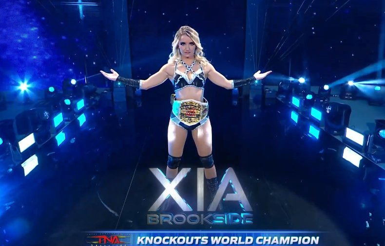 SKWrestling_'s tweet photo. TNA Knockouts Champion Xia Brookside has shown up for the Battle Royal.

#WWENXT https://t.co/xmBjGgIs36