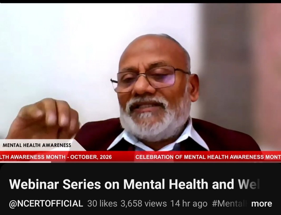 RIEMYSURU's tweet photo. 'Mental Health Month' celebration at RIE RIE As a part of the series of 10 Webinar Sessions from 5-9 and 12-16 October, 2026  was inaguated by Prof Pradyumna Kumar Sethy, Principal RIE. Dr. Veerender C was the expert. Prof. Vinod Kumar Sanwal and Prof. Anil Kumar K coordinated. https://t.co/aWm16AEdhG