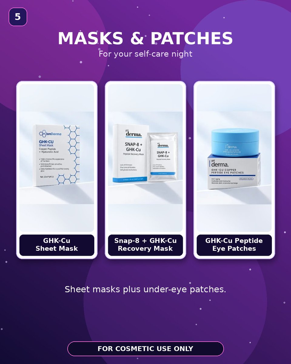 LuxeOnFire's tweet photo. Keep scrolling 👇
💆 Sheet masks + eye patches
💇 Blue copper peptide shampoo &amp; conditioner
💉 4 spiral syringe serums
🧪 Raw ingredients for DIY formulas: Snap-8, GHK-Cu, AHK-Cu, Syn-Ake + more https://t.co/IOYp8e4UnP